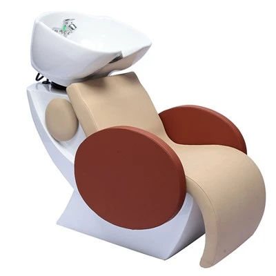 Modern Contoured Leather Salon Backwash