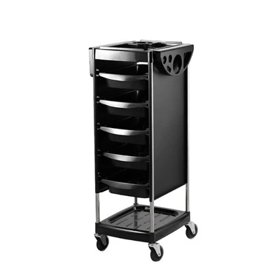 Sleek High-Capacity Barber Shop Trolley